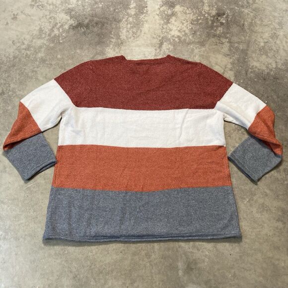 Market Spruce Sweater Womens 2X Stipe Colorblock Crewneck Soft Cozy Comfort - Picture 4 of 7